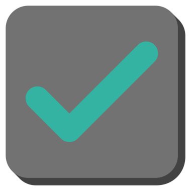 Tamam yuvarlak kare vektör simgesi