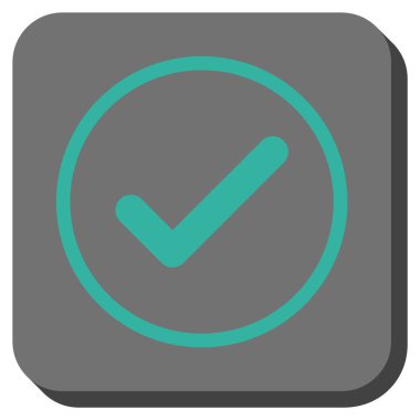 Tamam yuvarlak kare vektör simgesi