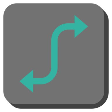 Bend ok yuvarlatılmış kare vektör simgesi karşısında