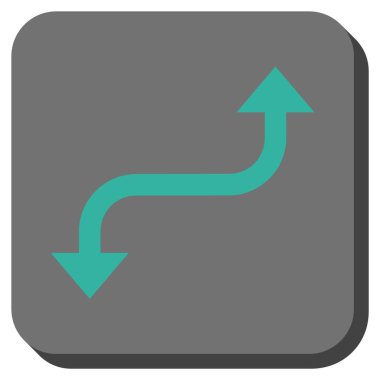 Tam tersi kavisli ok yuvarlatılmış kare vektör simgesi