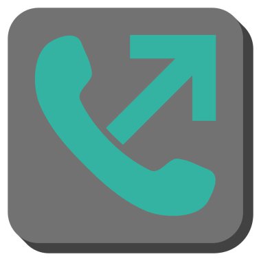 Çağrı giden yuvarlak kare vektör simgesi