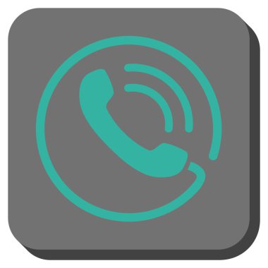 Telefon görüşmesi yuvarlak kare vektör simgesi