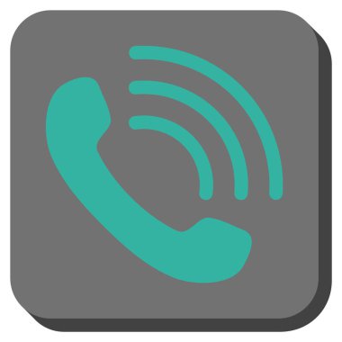 Telefon görüşmesi yuvarlak kare vektör simgesi