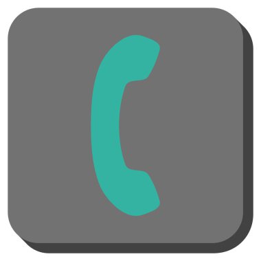Telefon alıcı yuvarlak kare vektör simgesi