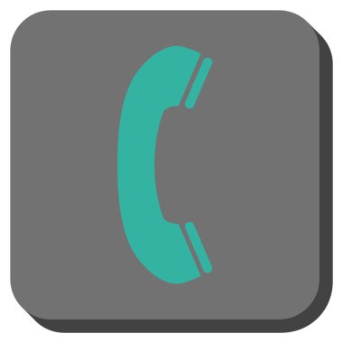 Telefon alıcı yuvarlak kare vektör simgesi