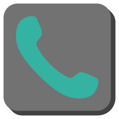 Telefon alıcı yuvarlak kare vektör simgesi