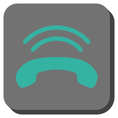 Telefonun çaldığını yuvarlak kare vektör simgesi