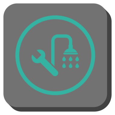 Sıhhi tesisat yuvarlak kare vektör simgesi