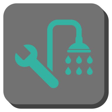 Sıhhi tesisat yuvarlak kare vektör simgesi