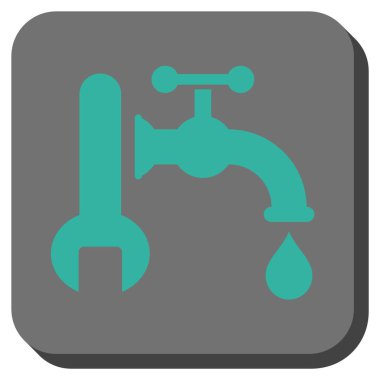 Sıhhi tesisat yuvarlak kare vektör simgesi