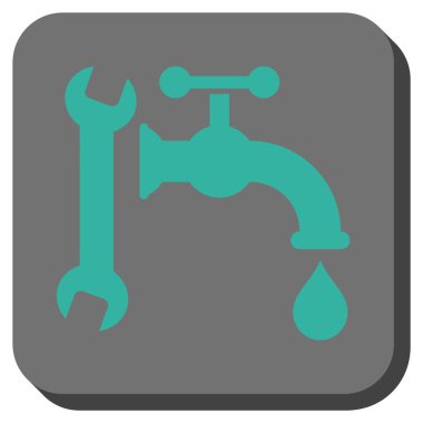 Sıhhi tesisat yuvarlak kare vektör simgesi