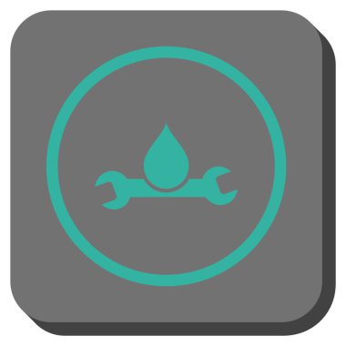 Sıhhi tesisat yuvarlak kare vektör simgesi