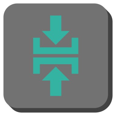 Basın düşey yöndeki kare vektör simge yuvarlak