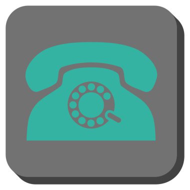 Nabız telefon yuvarlak kare vektör simgesi