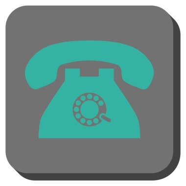 Nabız telefon yuvarlak kare vektör simgesi