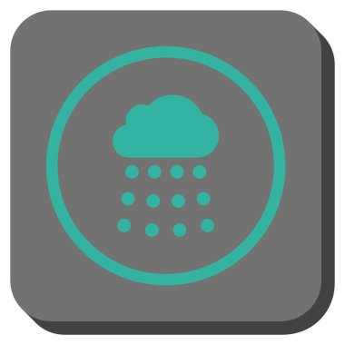 Yağmur bulutu yuvarlak kare vektör simgesi