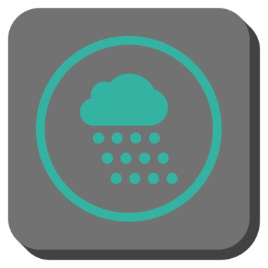 Yağmur bulutu yuvarlak kare vektör simgesi