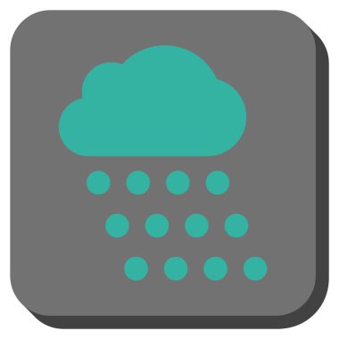 Yağmur bulutu yuvarlak kare vektör simgesi