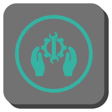 Hizmet yuvarlak kare vektör simge onarmak