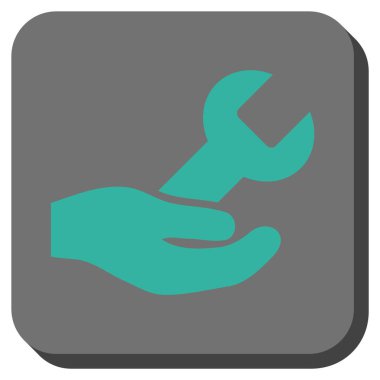 Hizmet yuvarlak kare vektör simge onarmak