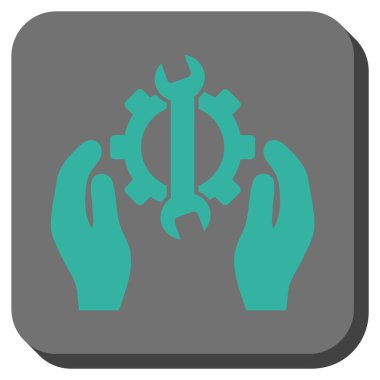 Hizmet yuvarlak kare vektör simge onarmak