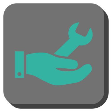 Hizmet yuvarlak kare vektör simge onarmak