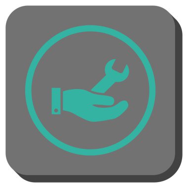 Hizmet yuvarlak kare vektör simge onarmak