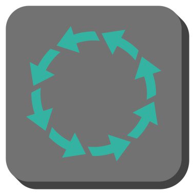 CCW yuvarlatılmış kare vektör simge döndürmek