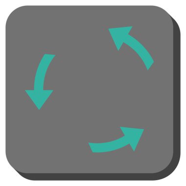 CCW yuvarlatılmış kare vektör simge döndürmek