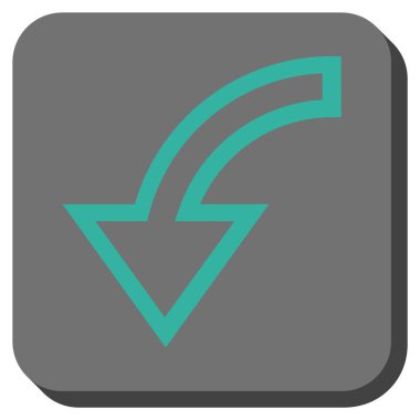 Sola Döndür yuvarlak kare vektör simgesi