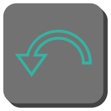 Sola Döndür yuvarlak kare vektör simgesi