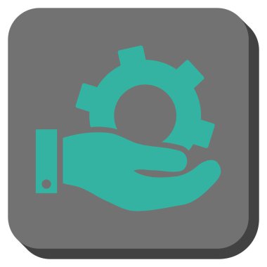 Hizmet yuvarlak kare vektör simgesi