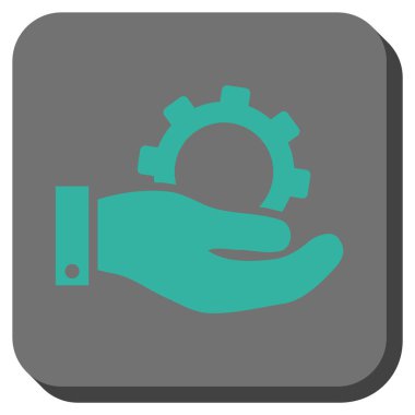 Hizmet yuvarlak kare vektör simgesi