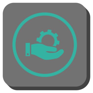 Hizmet yuvarlak kare vektör simgesi