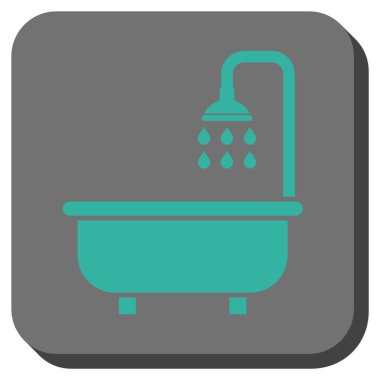Duş Banyo yuvarlak kare vektör simgesi