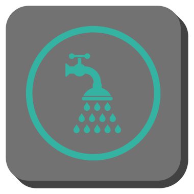 Duş musluk yuvarlak kare vektör simgesi