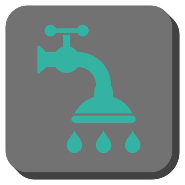 Duş musluk yuvarlak kare vektör simgesi