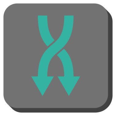 Yuvarlatılmış Kare vektör simgesi aşağı okları shuffle