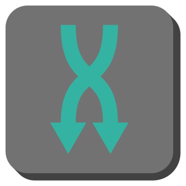 Yuvarlatılmış Kare vektör simgesi aşağı okları shuffle