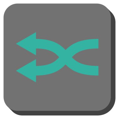 Shuffle oklar sola yuvarlak kare vektör simgesi