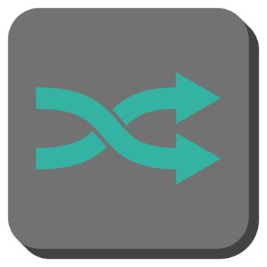 Oklar sağ yuvarlak kare vektör simge shuffle