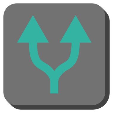 Yuvarlatılmış Kare vektör simge yukarı okları bölme