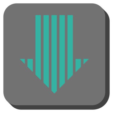 Yuvarlatılmış Kare vektör simgesi aşağı çizgili ok