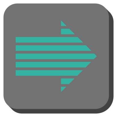 Şerit ok sağ yuvarlak kare vektör simgesi