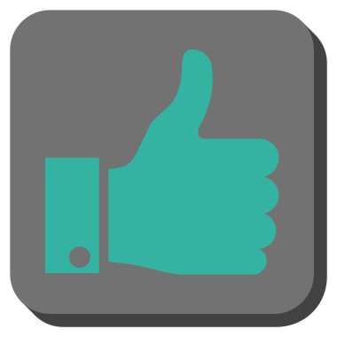 Başparmak yukarı yuvarlak kare vektör simgesi