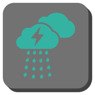 Fırtına bulutları yuvarlak kare vektör simgesi