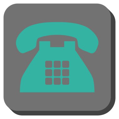Sesi telefon yuvarlak kare vektör simgesi