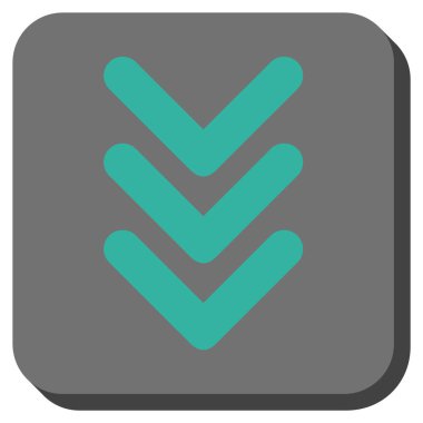 Yuvarlatılmış Kare vektör simgesi aşağı çift ok ucu