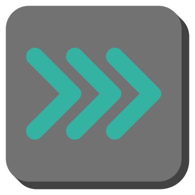 Üçlü ok ucu sağ yuvarlak kare vektör simgesi