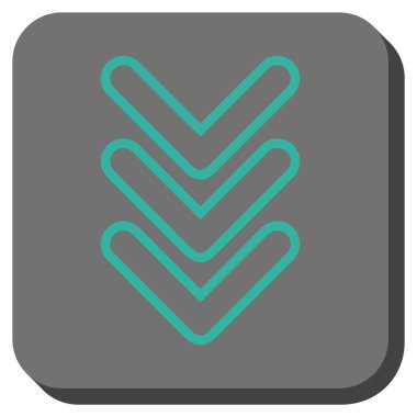 İşaretçiyi yuvarlatılmış kare vektör simgesi aşağı üçlü